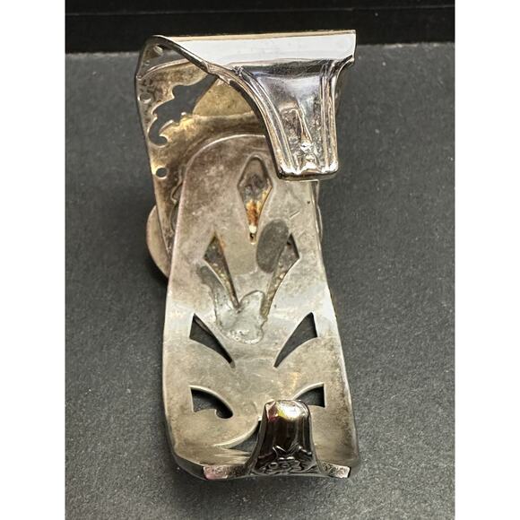 Unique Wide Silver Serving Pieces Cuff Bracelet w/ Jasper Stone - Spoon Bracelet - Picture 6 of 7